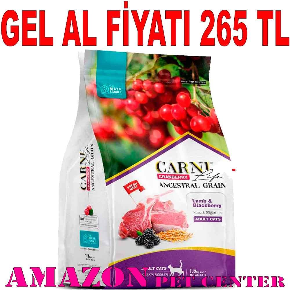 Carni Life Kedi Maması 1.5 Kg Kızılcık Kuzu Eti Böğürtlen 8683347071470 Amazon Pet Center