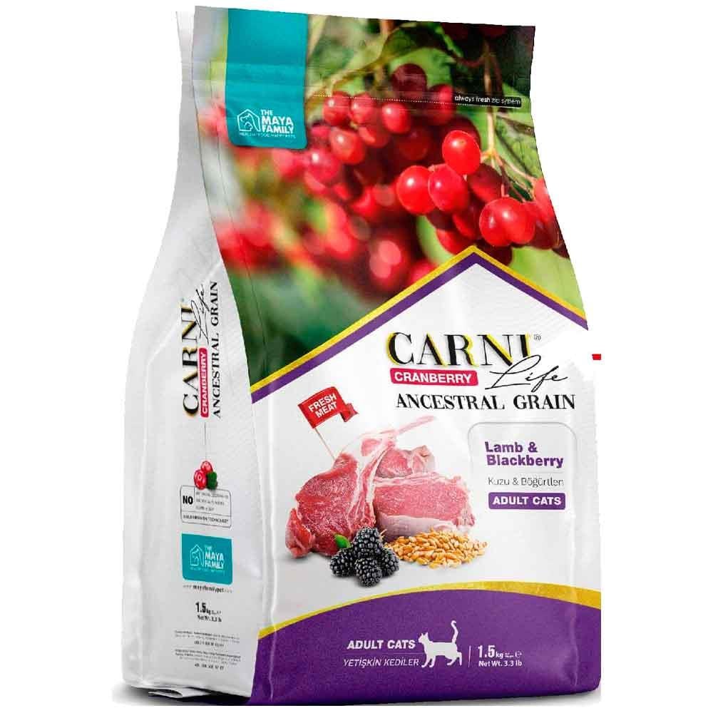 Carni Life Kedi Maması 1.5 Kg Kuzu Eti Böğürtlen Kızılcık 8683347071470 Amazon Pet Center