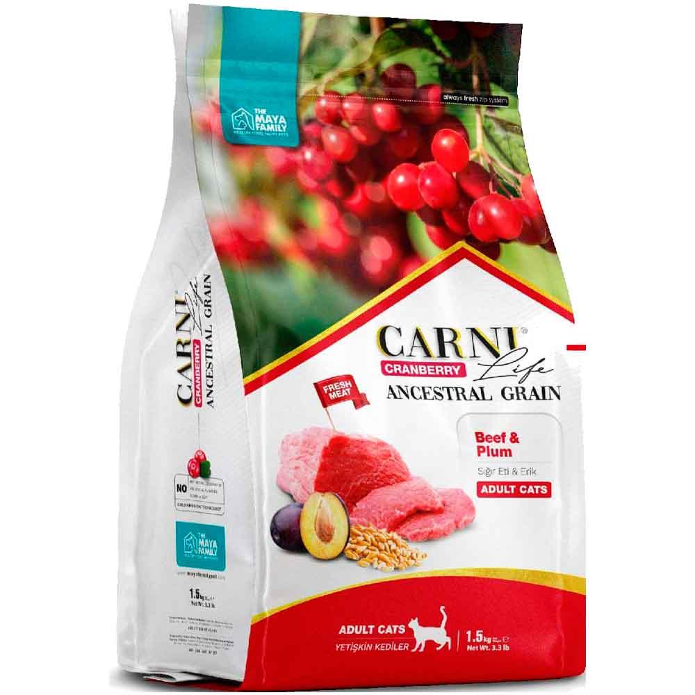 Carni Life Kedi Maması 1.5 Kg Sığır Eti Erik Kızılcık 8683347070435 Amazon Pet Center