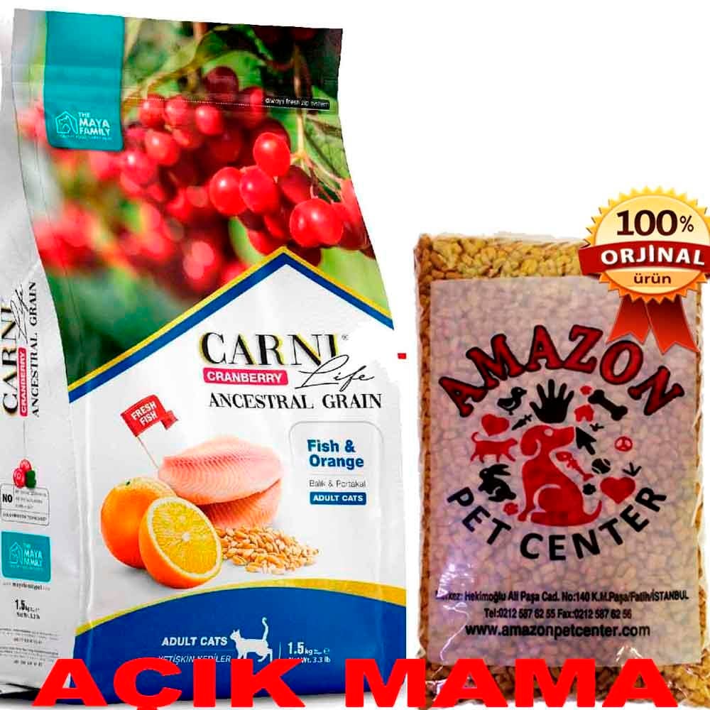 Carni Life Kedi Maması Balık Portakal Kızılcık Açık 1 Kg 32136296 Amazon Pet Center