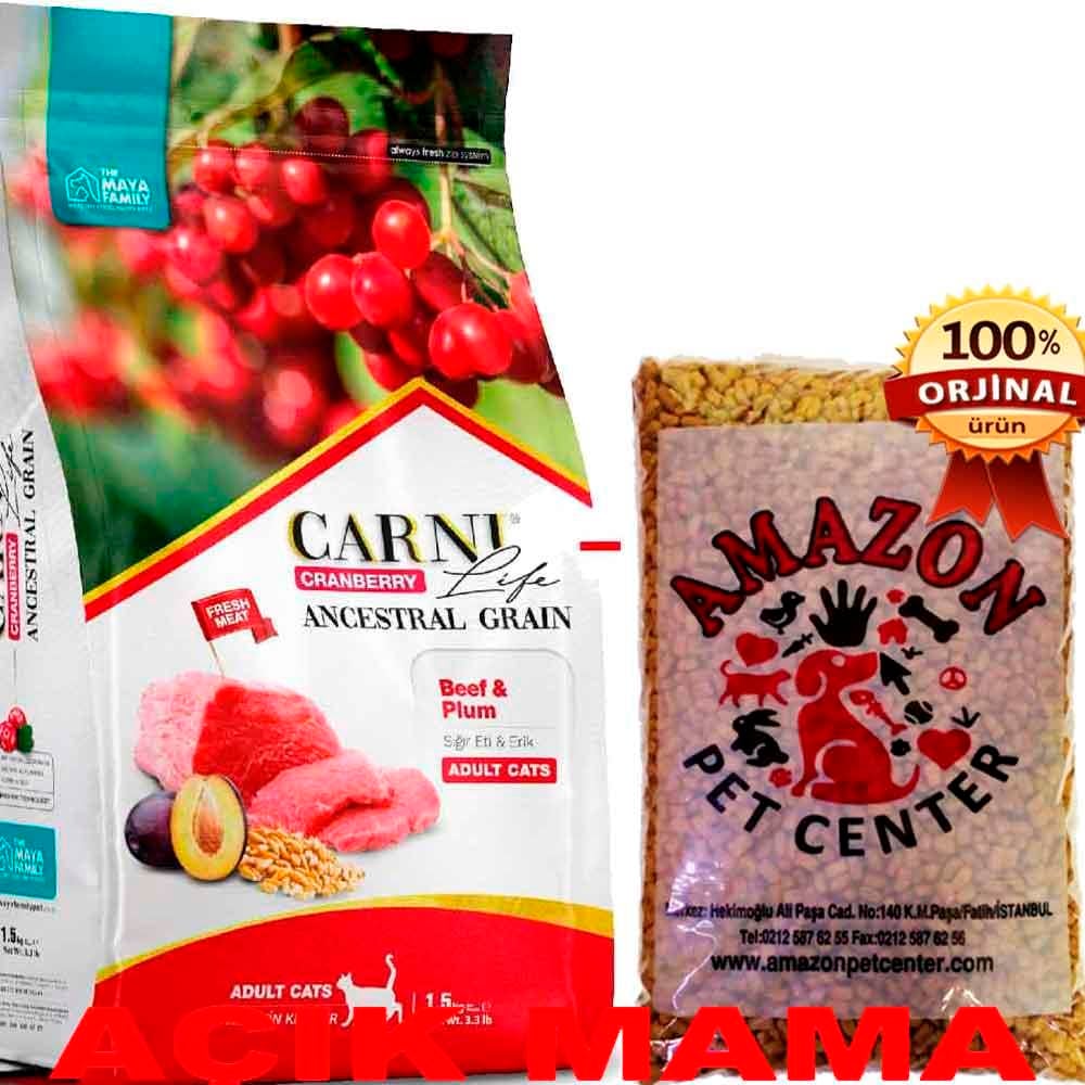 Carni Life Kedi Maması Sığır Eti Erik Kızılcık Açık 1 Kg 32136289 Amazon Pet Center
