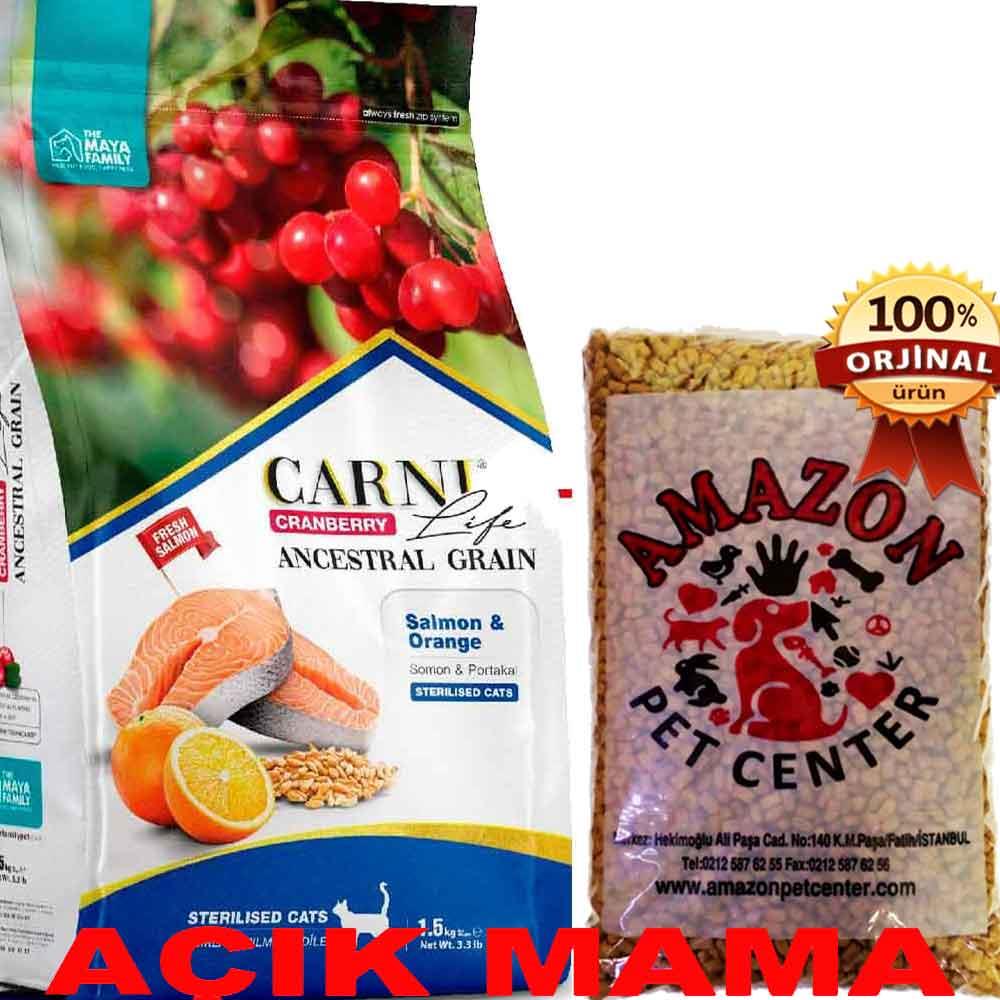 Carni Life Kısır Kedi Maması Somon Portakal Kızılcık Açık 1 Kg 32136319 Amazon Pet Center