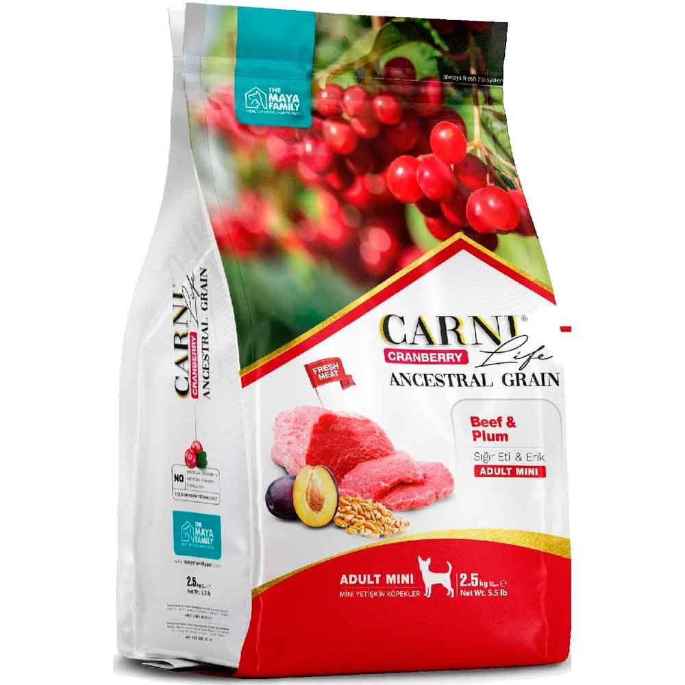 Carni Life Köpek Maması Mini 2.5 Kg Biftek Erik Kızılcık 8683347070695 Amazon Pet Center