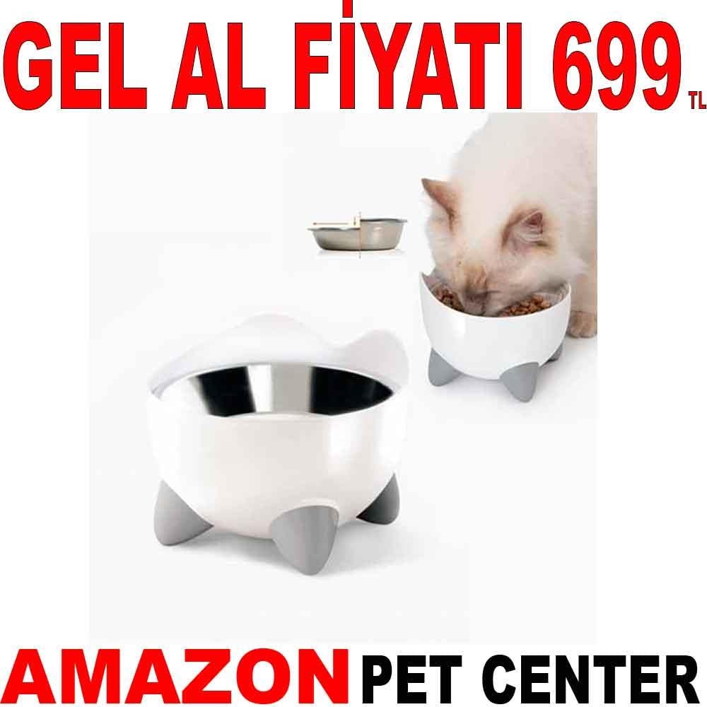 Catit Pixi Hazneli Çelik Kedi ve Köpek Mama Kabı 22758002 Amazon Pet Center