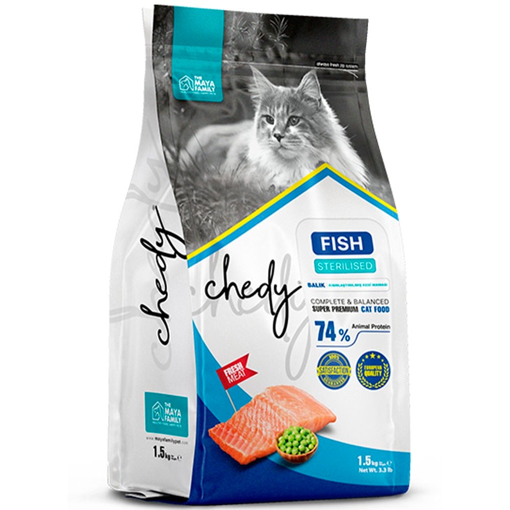 Chedy Balıklı Kısırlaştırılmış Kedi Maması 1.5 Kg 8683347070268 Amazon Pet Center