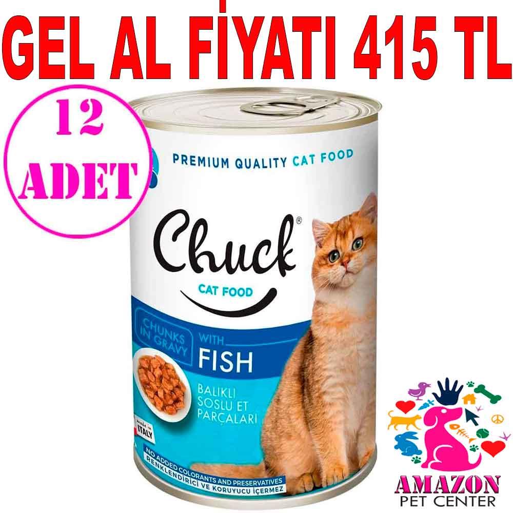 Chuck Kedi Konservesi Balıklı 415 Gr 12 AD 18904000 Amazon Pet Center