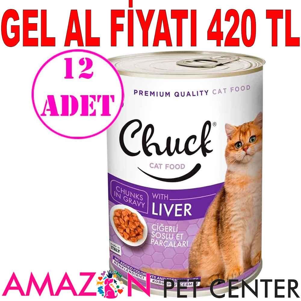 Chuck Kedi Konservesi Ciğerli 415 Gr 12 AD 18898002 Amazon Pet Center
