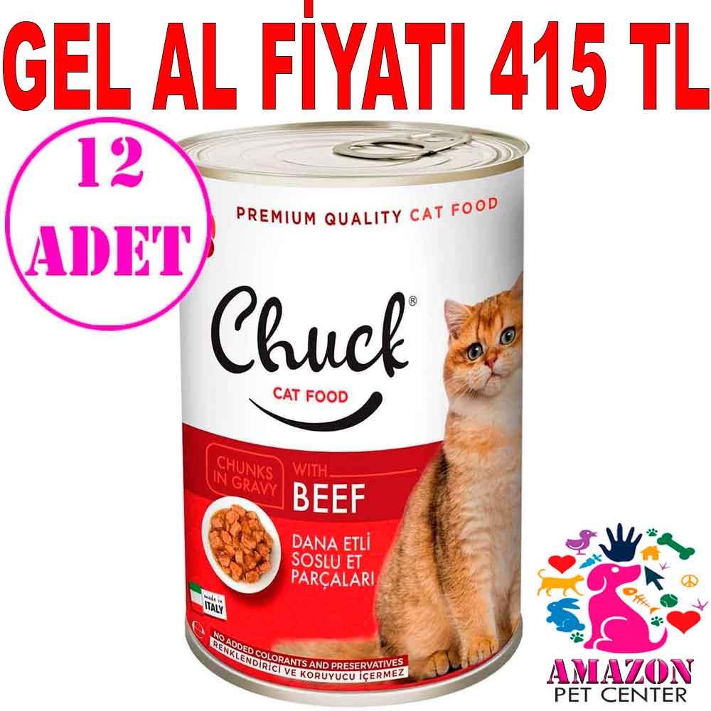 Chuck Kedi Konservesi Dana Etli 415 Gr 12 AD 18902006 Amazon Pet Center