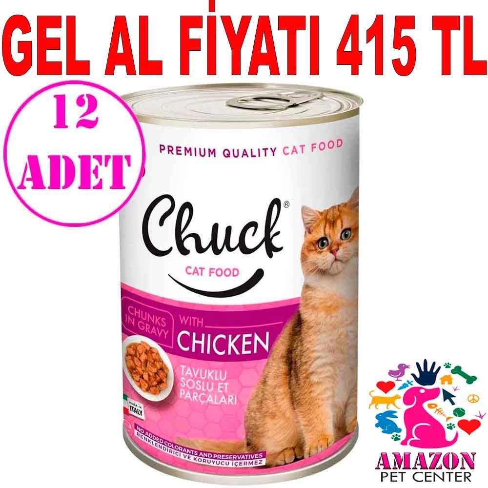 Chuck Kedi Konservesi Tavuk Etli 415 Gr 12 AD 18896008 Amazon Pet Center
