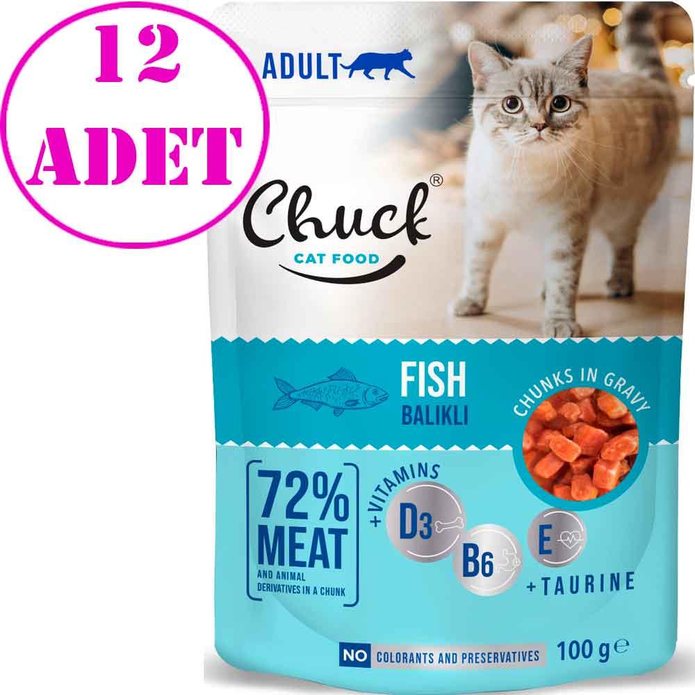 Chuck Kedi Yaş Maması Balıklı 100 Gr 12 AD 18883008 Amazon Pet Center