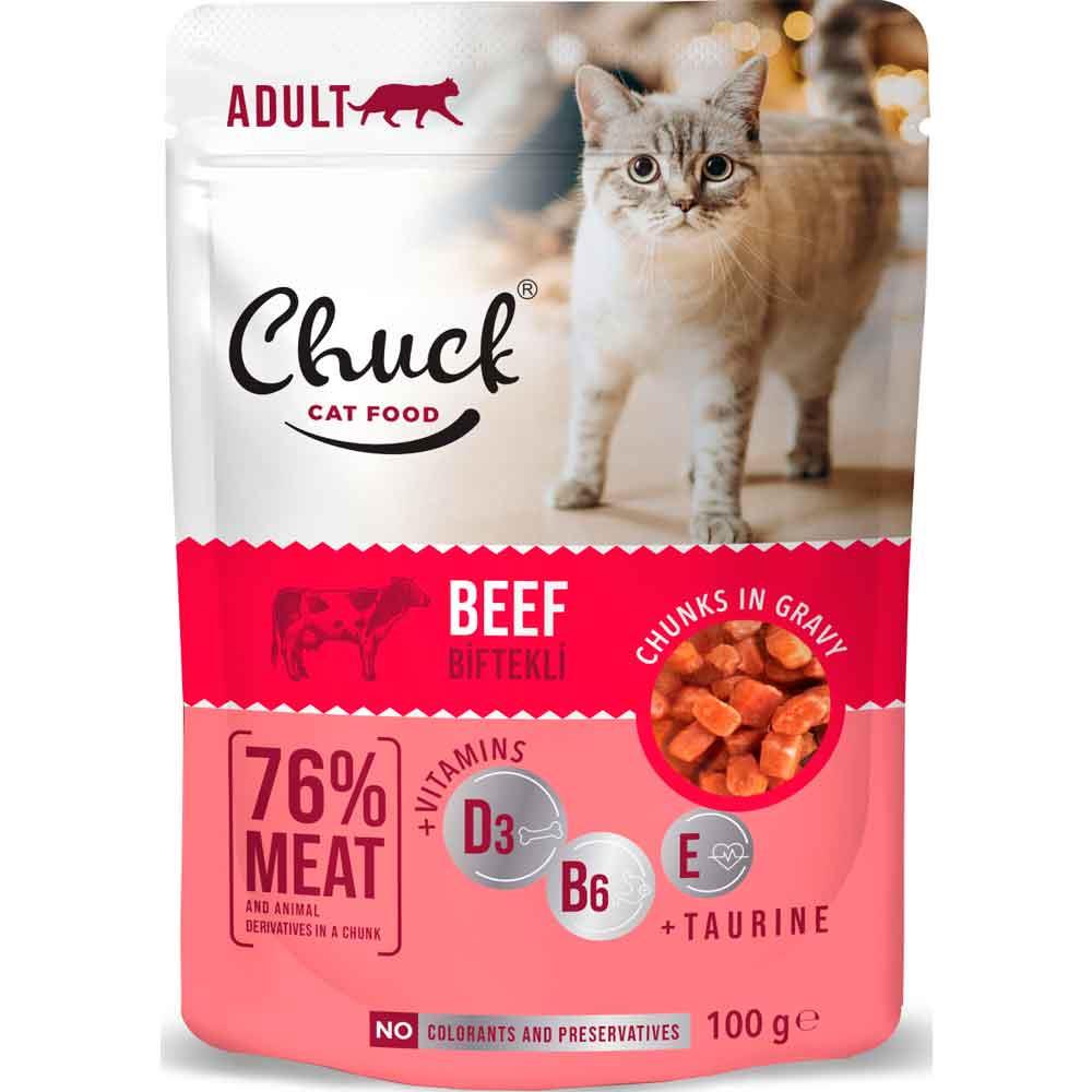 Chuck Kedi Yaş Maması Dana Etli 100 Gr 8683762180870 Amazon Pet Center
