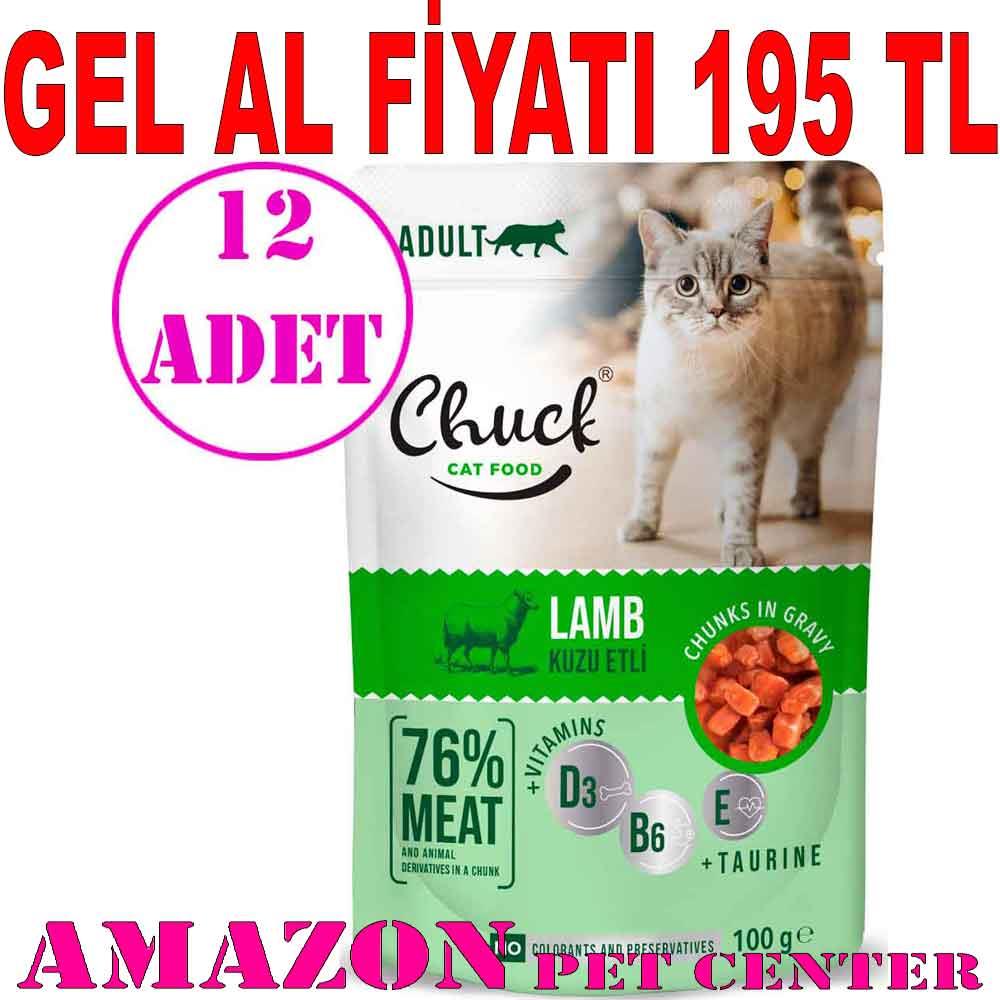 Chuck Kedi Yaş Maması Kuzu Etli 100 Gr 12 AD 18888003 Amazon Pet Center