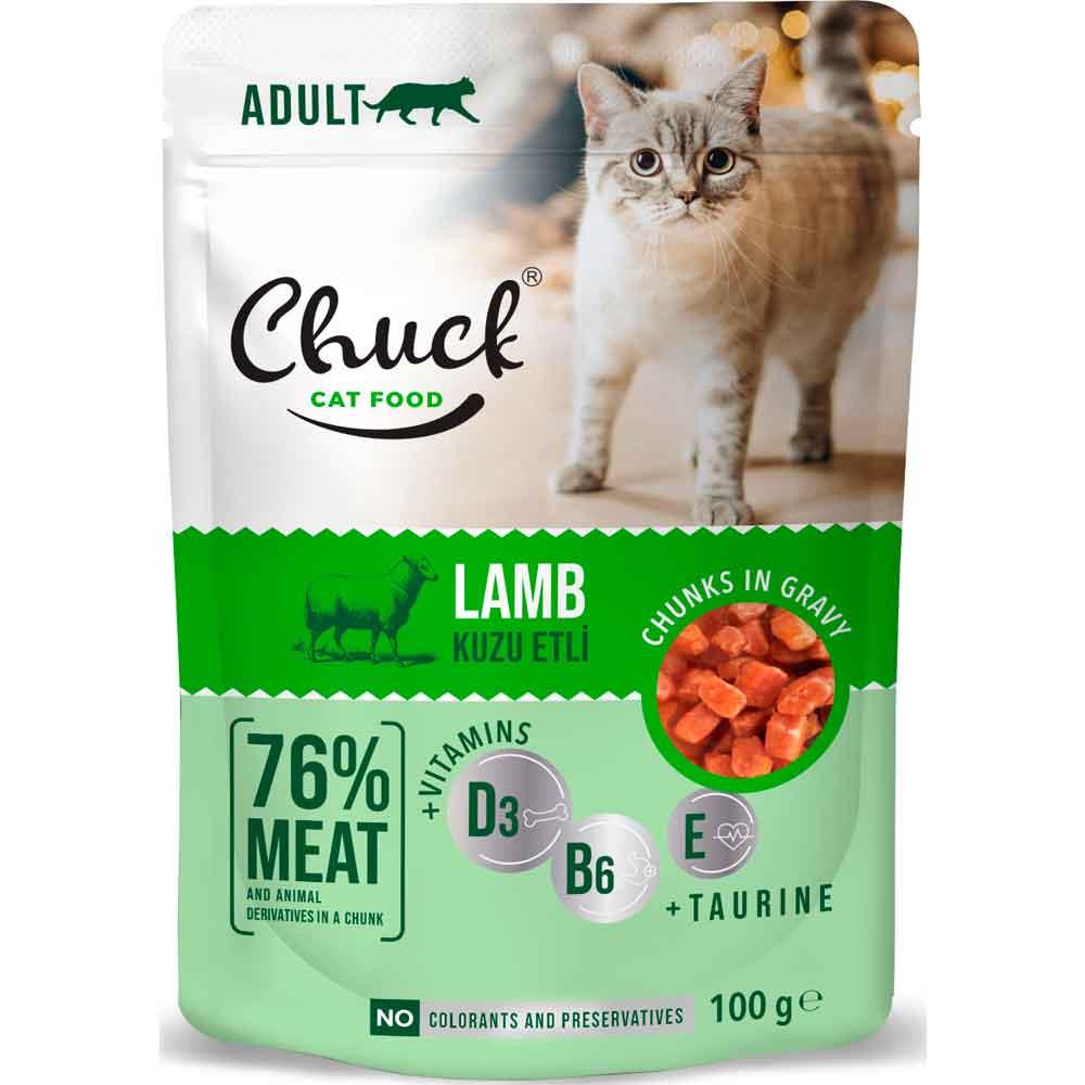 Chuck Kedi Yaş Maması Kuzu Etli 100 Gr 8683762180863 Amazon Pet Center