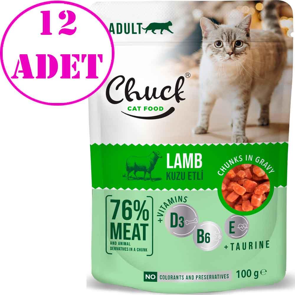 Chuck Kedi Yaş Maması Kuzu Etli 100 Gr 12 AD 18887006 Amazon Pet Center