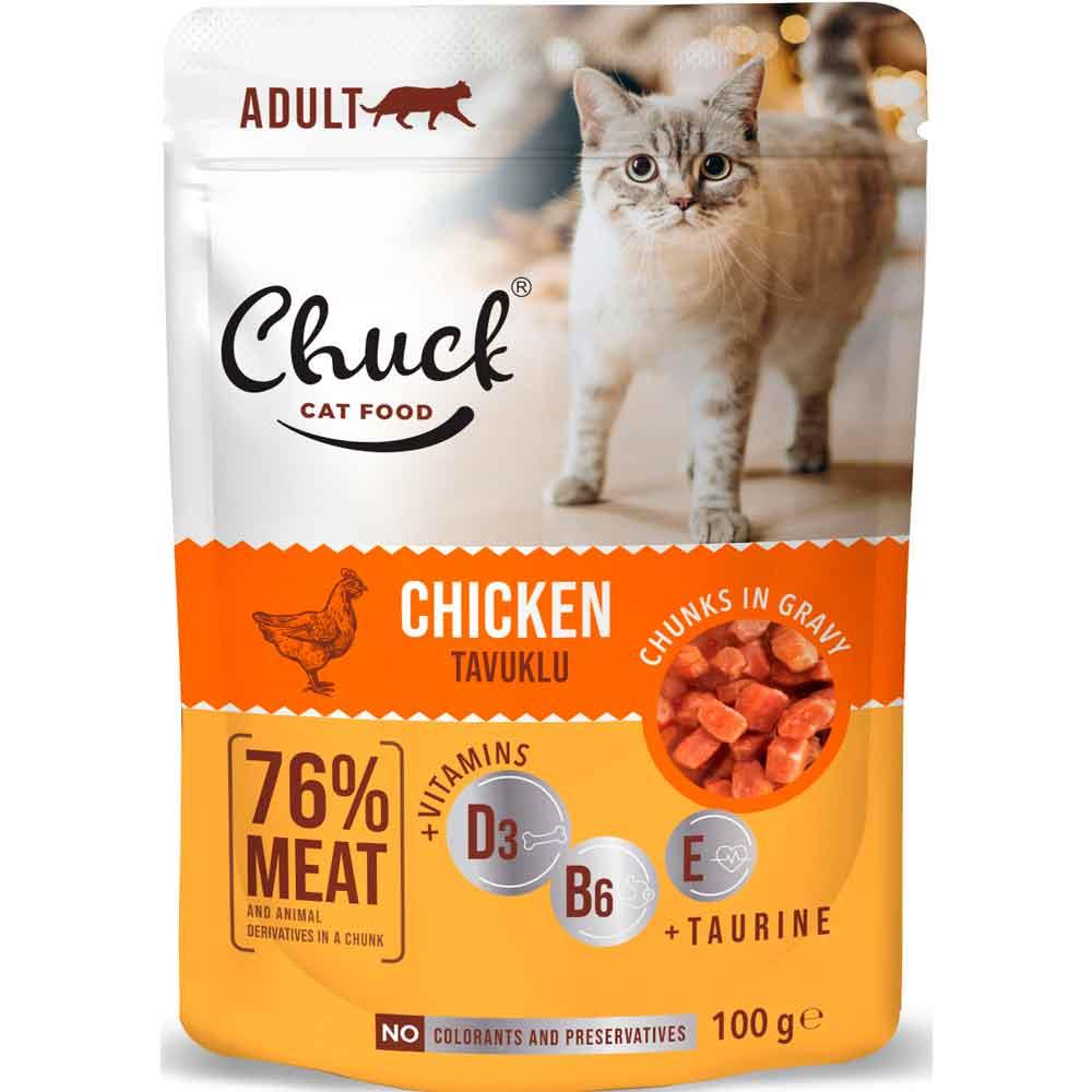 Chuck Kedi Yaş Maması Tavuklu 100 Gr 8683762180856 Amazon Pet Center