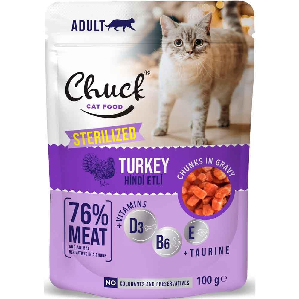 Chuck Kısır Kedi Yaş Maması Hindi Etli 100 Gr 8683762180887 Amazon Pet Center