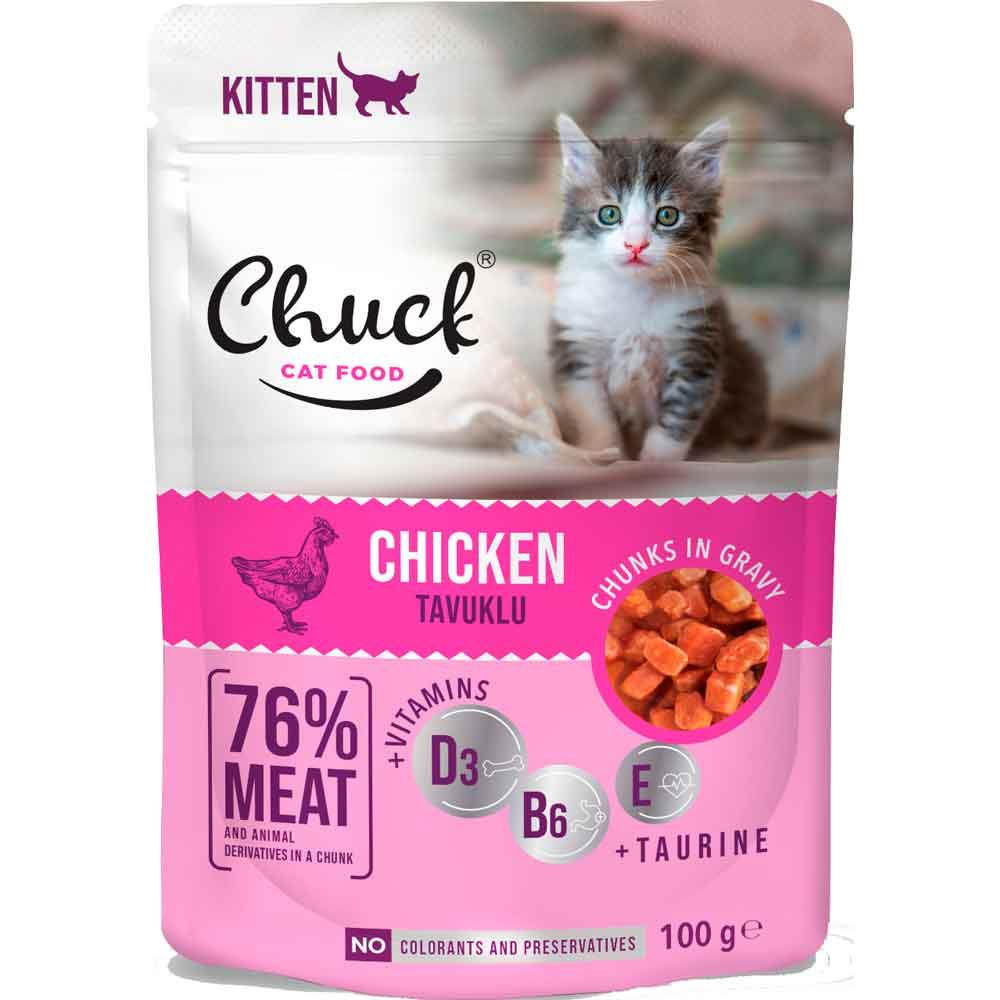 Chuck Yavru Kedi Yaş Mama Tavuklu 100 Gr 8683762180832 Amazon Pet Center