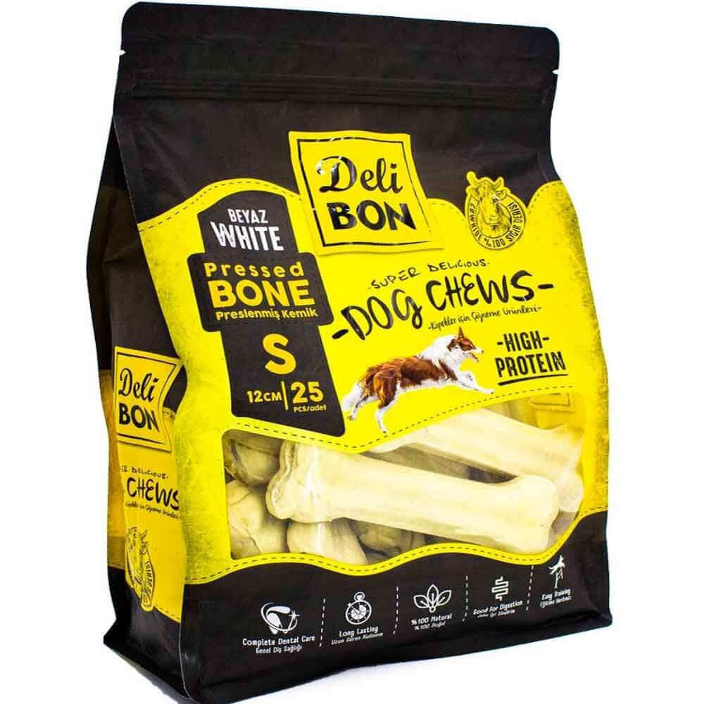 DeliBon Deri Press Köpek Kemik 12 Cm 25 Li Paket Beyaz 8680782160417 Delibon Yenilebilir Pres Köpek Kemikleri Amazon Pet Center