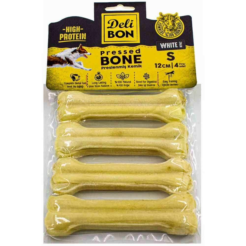 DeliBon Deri Press Köpek Kemik 12 Cm 4 lü Beyaz 8680782160073 Delibon Yenilebilir Pres Köpek Kemikleri Amazon Pet Center