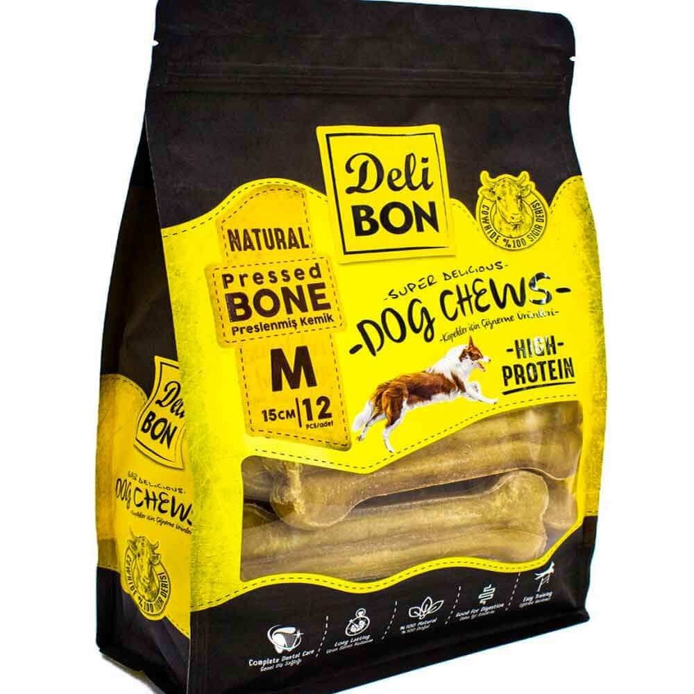 DeliBon Deri Press Köpek Kemik 15 Cm 12 Li Paket Natural 8680782160448 Delibon Yenilebilir Pres Köpek Kemikleri Amazon Pet Center