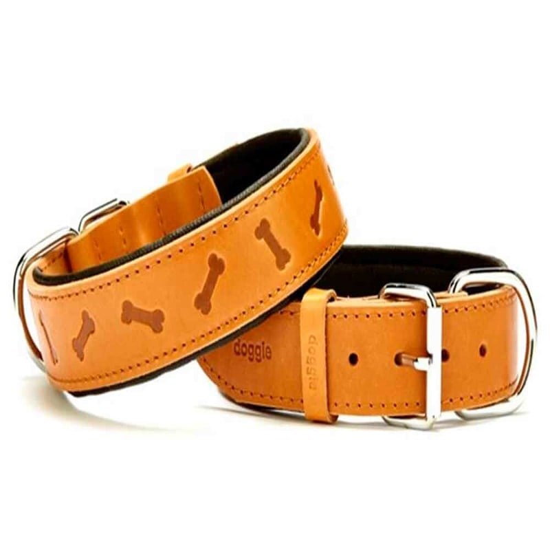 Doggie Comfort Kemik Desenli Deri Boyun Tasması Kamel SBT-4035 4,0x65 cm 8680782102462 Doggie Köpek Boyun Tasmaları Amazon Pet Center