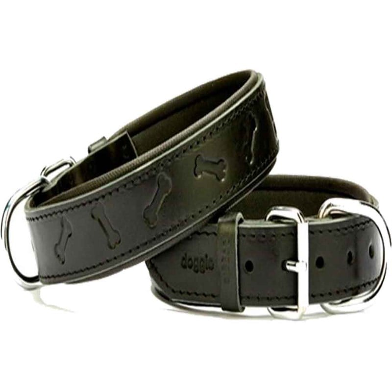 Doggie Comfort Kemik Desenli Deri Boyun Tasması 4035 Siyah 8680782102424 Doggie Köpek Boyun Tasmaları Amazon Pet Center