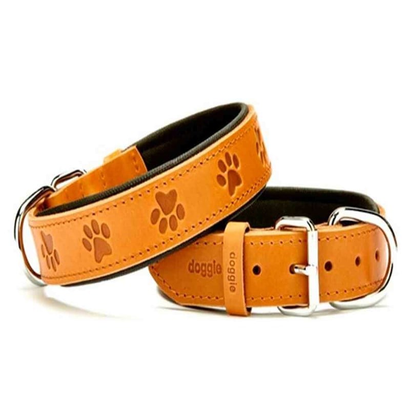 Doggie Comfort Pati Desenli Deri Boyun Tasması Kamel SBT-3536 8680782102813 Doggie Köpek Boyun Tasmaları Amazon Pet Center