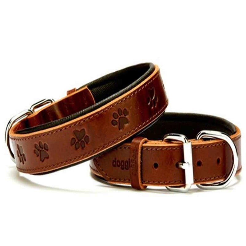 Doggie Comfort Pati Desenli Deri Boyun Tasması 4036 Kahverengi 8680782102837 Doggie Köpek Boyun Tasmaları Amazon Pet Center