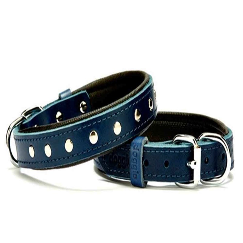 Doggie Comfort Rivet Desenli Deri Köpek Boyun Tasması SBT-2011 M Mavi 8680782100598 Doggie Köpek Boyun Tasmaları Amazon Pet Center