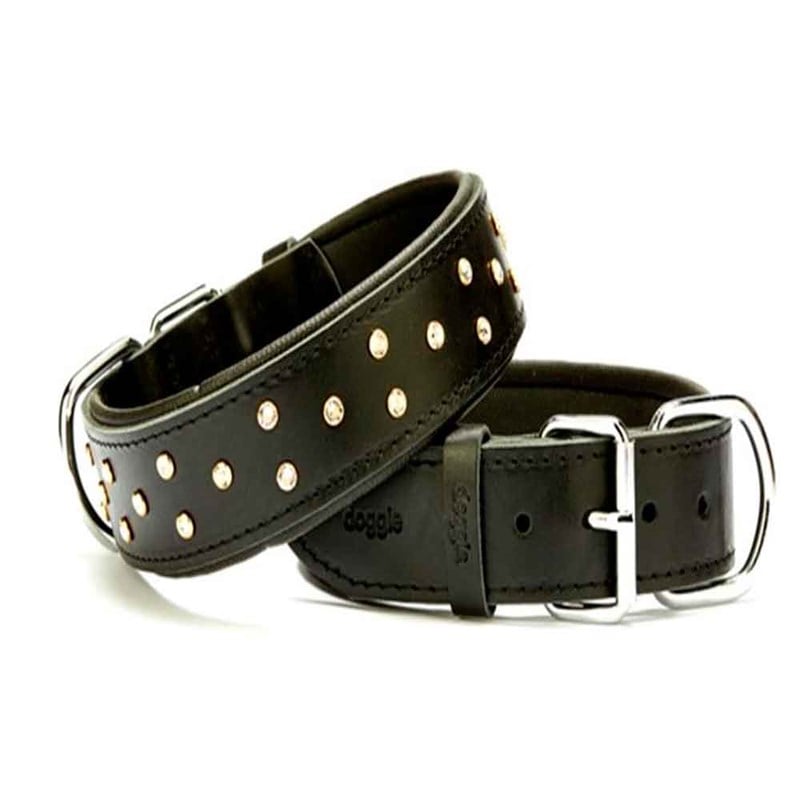 Doggie Comfort Rivetli Deri Boyun Tasması Siyah SBT-4011 4,0x65 cm  8680782100819 Doggie Köpek Boyun Tasmaları Amazon Pet Center