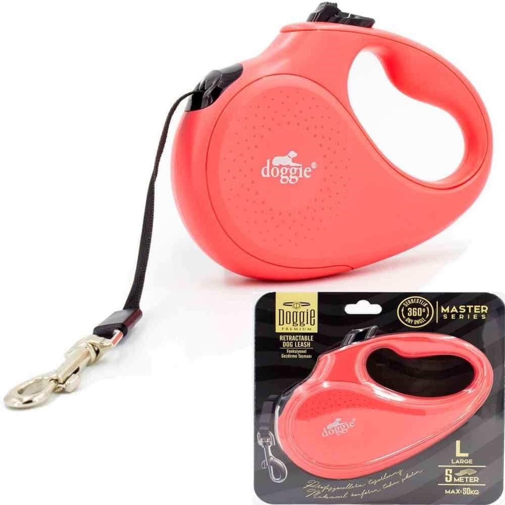 Doggie Otomatik Köpek Tasması Master L 50 kg 5 mt Pembe 8680782170225 Doggie Otomatik Köpek Tasmaları Amazon Pet Center
