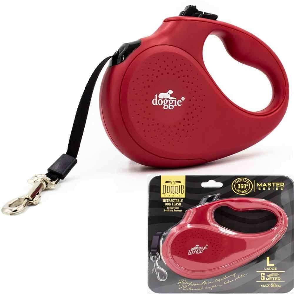 Doggie Otomatik Köpek Tasması Master L 50 kg 5 mt Kırmızı 8680782170218 Doggie Otomatik Köpek Tasmaları Amazon Pet Center