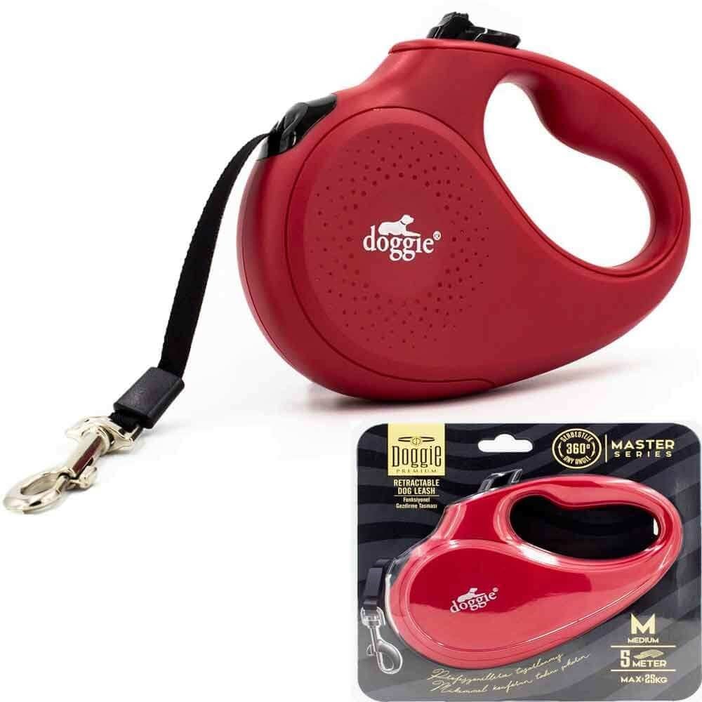 Doggie Otomatik Köpek Tasması Master M 25 kg 5 mt Kırmızı 8680782170157 Doggie Otomatik Köpek Tasmaları Amazon Pet Center