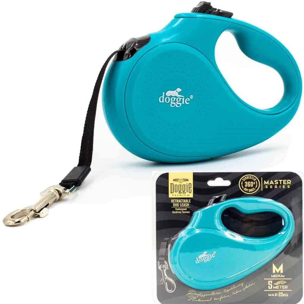 Doggie Otomatik Köpek Tasması Master M 25 kg 5 mt Mavi 8680782170188 Doggie Otomatik Köpek Tasmaları Amazon Pet Center