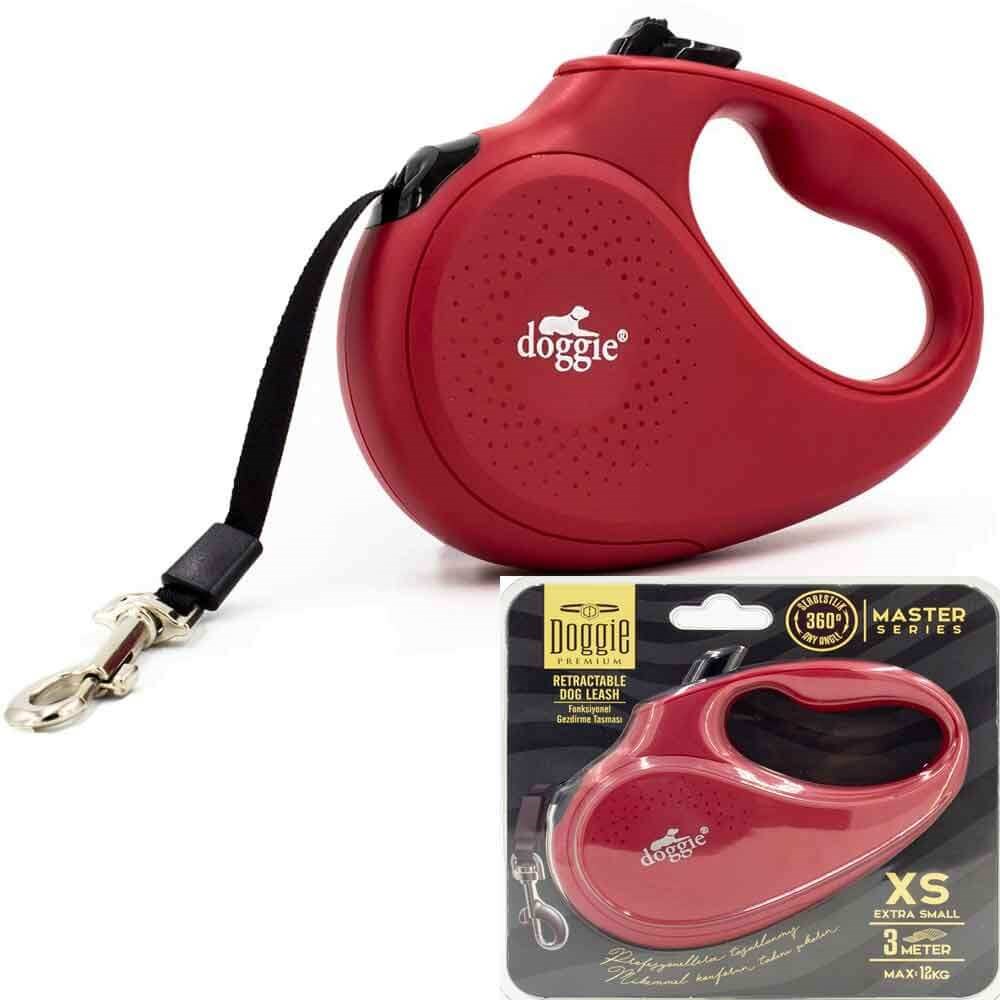 Doggie Otomatik Köpek Tasması Master XS 12 kg 3 mt Kırmızı 8680782170034 Doggie Otomatik Köpek Tasmaları Amazon Pet Center