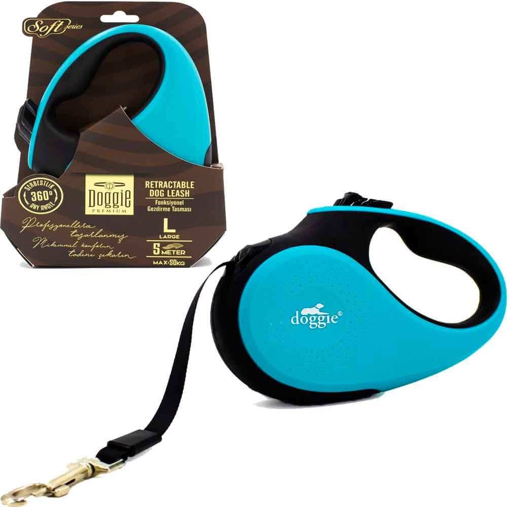 Doggie Otomatik Köpek Tasması Soft L 50 kg 5 mt Mavi 8680782170485 Doggie Otomatik Köpek Tasmaları Amazon Pet Center