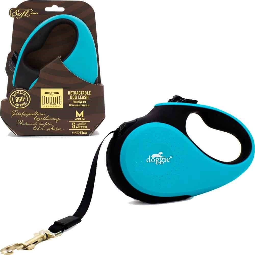 Doggie Otomatik Köpek Tasması Soft M 25 kg 5 mt Mavi 8680782170423 Doggie Otomatik Köpek Tasmaları Amazon Pet Center