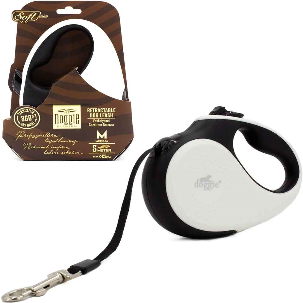 Doggie Otomatik Köpek Tasması Soft M 25 kg 5 mt Beyaz 8680782170379 Doggie Otomatik Köpek Tasmaları Amazon Pet Center