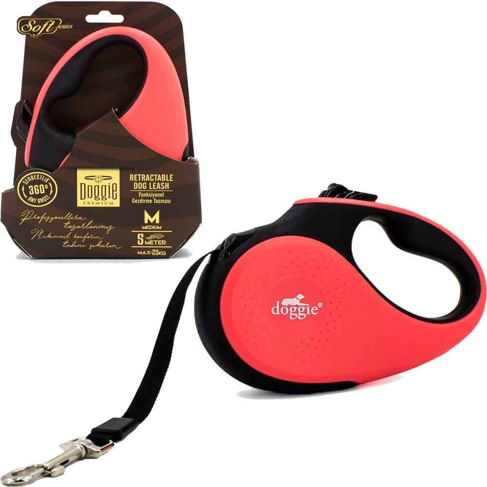 Doggie Otomatik Köpek Tasması Soft M 25 kg 5 mt Pembe 8680782170409 Doggie Otomatik Köpek Tasmaları Amazon Pet Center