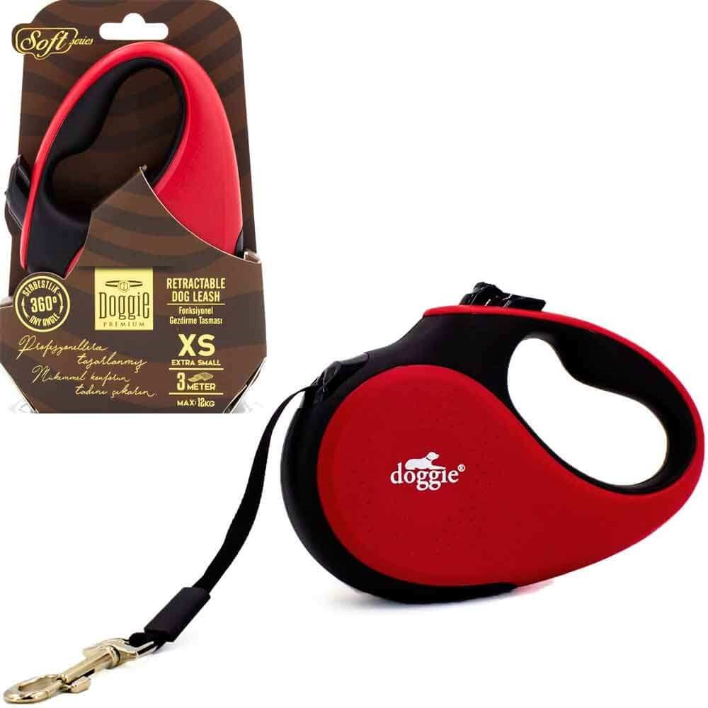 Doggie Otomatik Köpek Tasması Soft XS 12 kg 3 mt Kırmızı 8680782170270 Doggie Otomatik Köpek Tasmaları Amazon Pet Center
