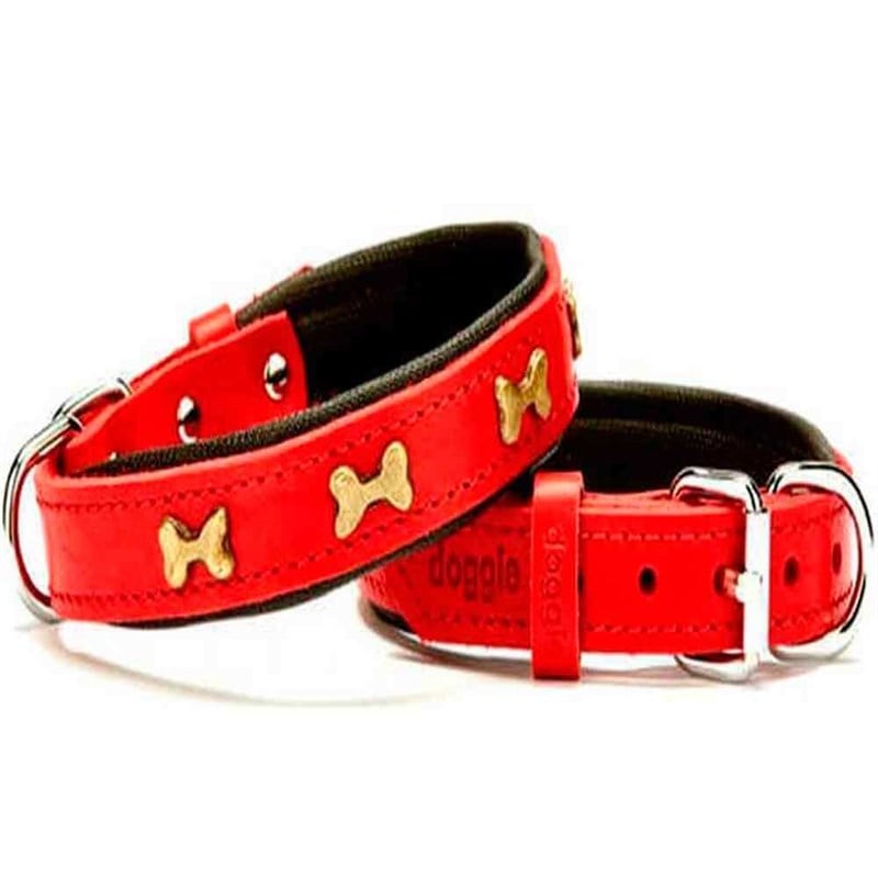 Doggie Yumuşak Dokulu Kemik Süslü Köpek Boyun Tasması Kırmızı SBT-3062 M 8680782104992 Doggie Köpek Boyun Tasmaları Amazon Pet Center