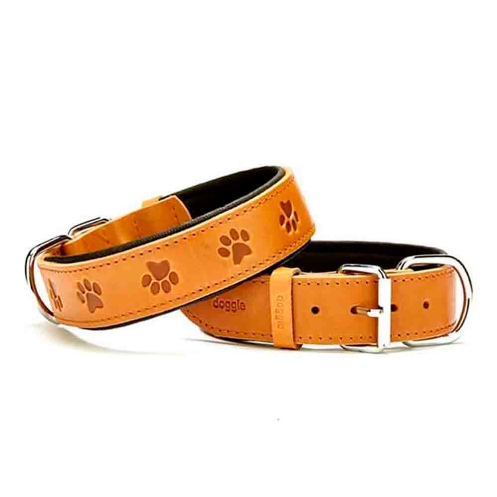 Doggie Yumuşak Dokulu Pati Desenli Köpek Boyun Tasması Camel SBT-4036 S 8680782128455 Amazon Pet Center
