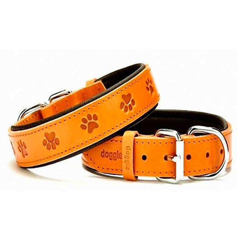 Doggie Yumuşak Dokulu Pati Desenli Köpek Boyun Tasması Kamel SBT-3536 L 8680782102912 Doggie Köpek Boyun Tasmaları Amazon Pet Center