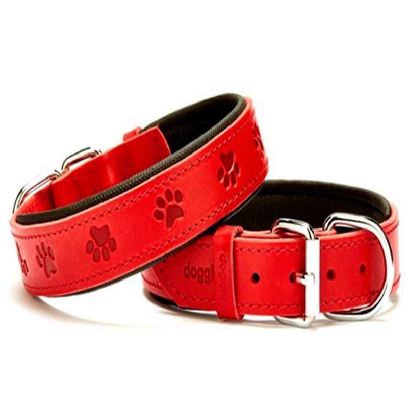 Doggie Yumuşak Dokulu Pati Desenli Köpek Boyun Tasması Kırmızı SBT-4036 8680782102844 Doggie Köpek Boyun Tasmaları Amazon Pet Center