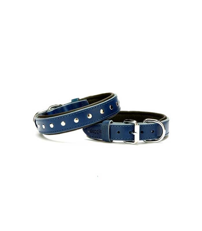 Doggie Yumuşak Dokulu Rivetli Köpek Boyun Tasması SBT-2511 Mavi