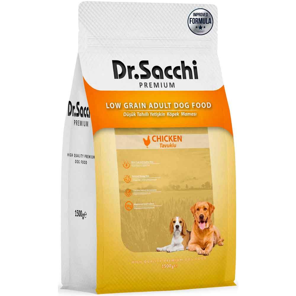 Dr. Sacchi Köpek Maması Düşük Tahıllı Tavuklu 1,5 Kg 8690286595080 Amazon Pet Center