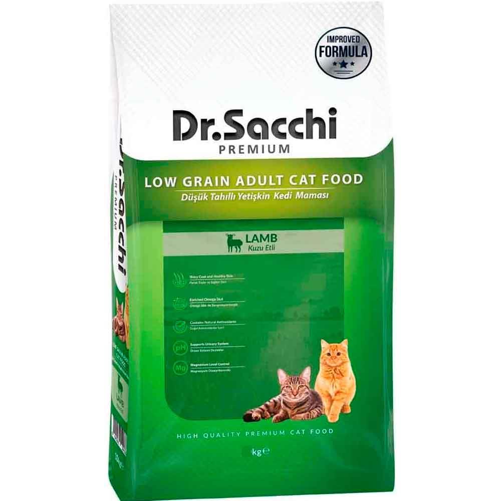 Dr. Sacchi Kedi Maması Düşük Tahıllı Kuzu Etli 1 Kg 8690286595042 Amazon Pet Center