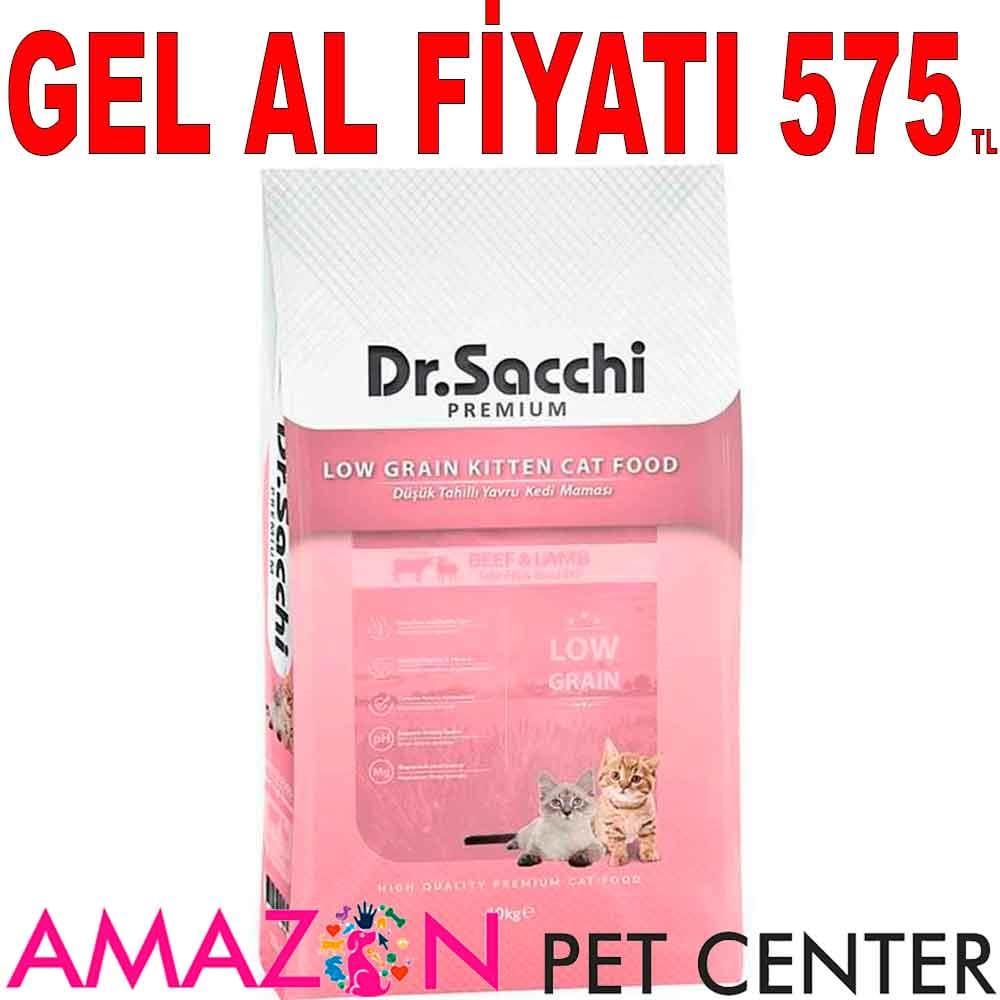 Dr Sacchi Düşük Tahıllı Etli Yavru Kedi Maması 10 KG 18232004 Amazon Pet Center