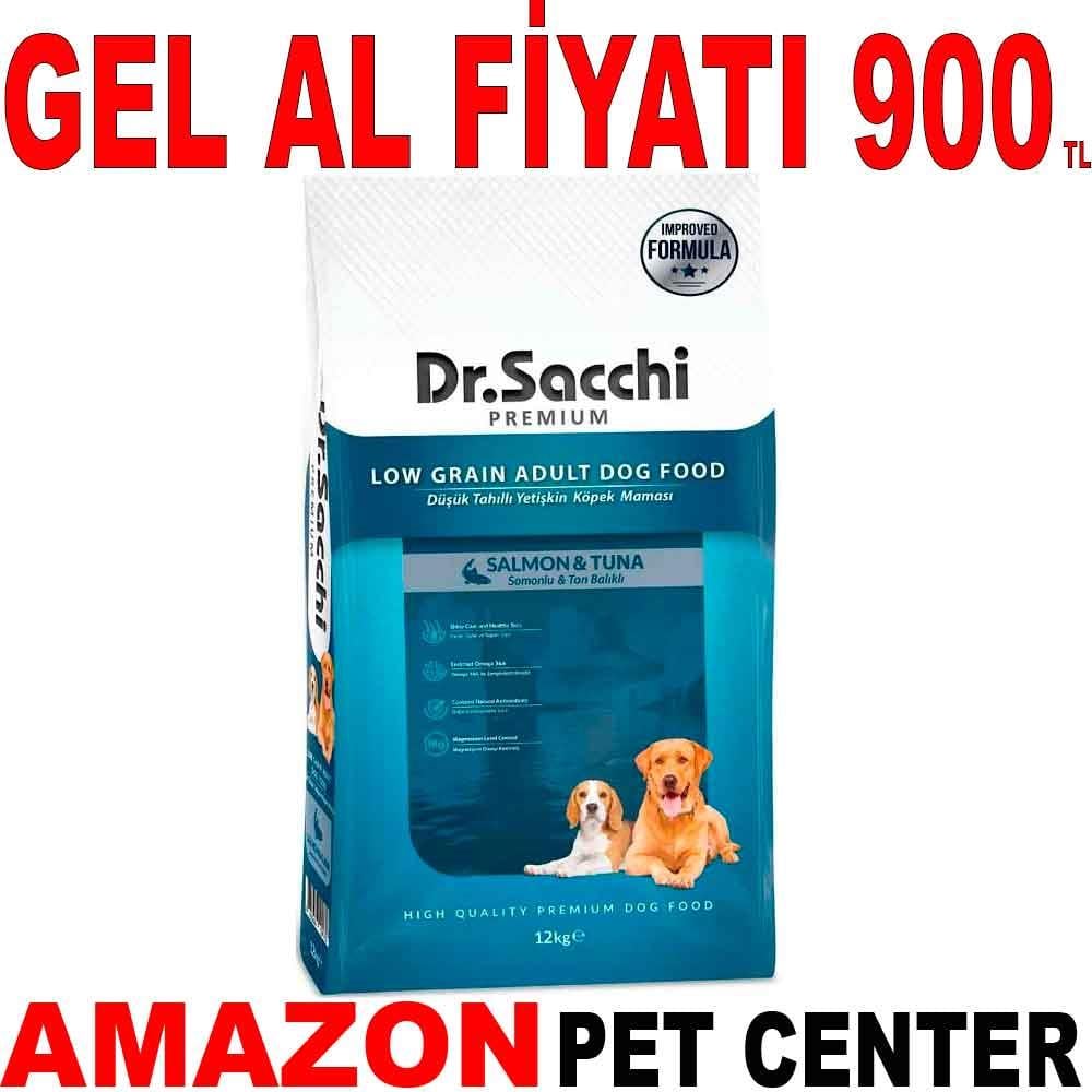 Dr Sacchi Düşük Tahıllı Somonlu ve Ton Balıklı Köpek Maması 12 Kg 21258008 Amazon Pet Center