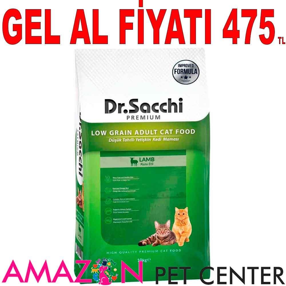 Dr Sacchi Kedi Maması Düşük Tahıllı Kuzu Etli 10 Kg 21278006 Amazon Pet Center